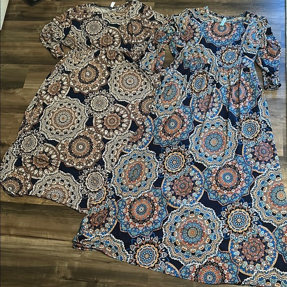 Lot of 2 Paisley Grace Blue Green Brown Modest Women’s Dresses Size XXL - Picture 1 of 15
